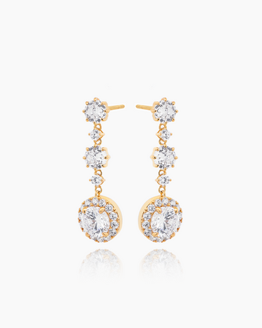 Anastasia Gold Dangler Studs | Penny Pairs