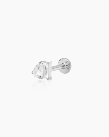 Bina Silver Flatback Stud | Penny Pairs