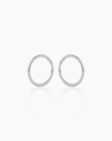 Blaire 8mm Silver Huggies | Penny Pairs