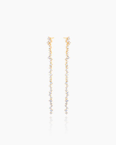 Cassandra Gold Dangler Studs | Penny Pairs