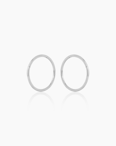 Dane 12mm Silver Hoops | Penny Pairs
