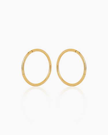 Ellen 14mm Gold Hoops | Penny Pairs