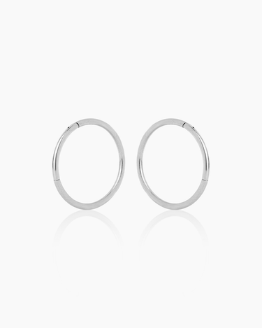Ellen 14mm Silver Hoops | Penny Pairs