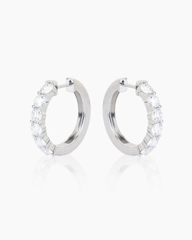 Estella Diamond White Gold Hoops | Penny Pairs