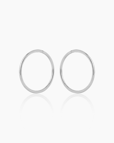 Fran 16mm Silver Hoops | Penny Pairs
