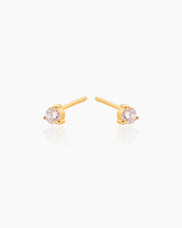 Lara Lab Grown Diamond Gold Studs | Penny Pairs