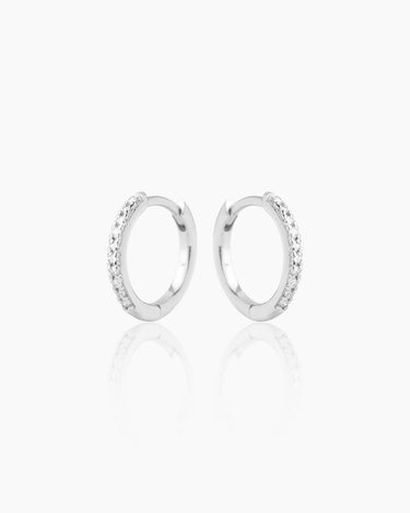 Lina Lab Grown Diamond Silver Huggies | Penny Pairs