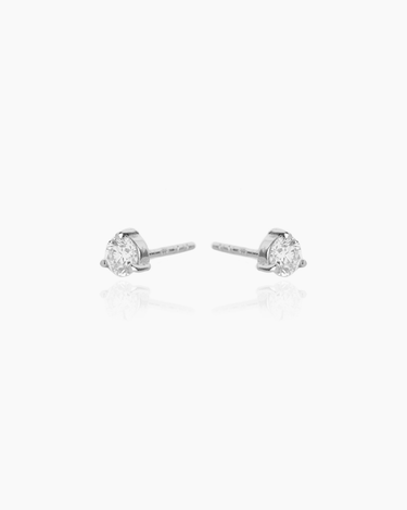 Linda Lab Grown Diamond Silver Studs | Penny Pairs
