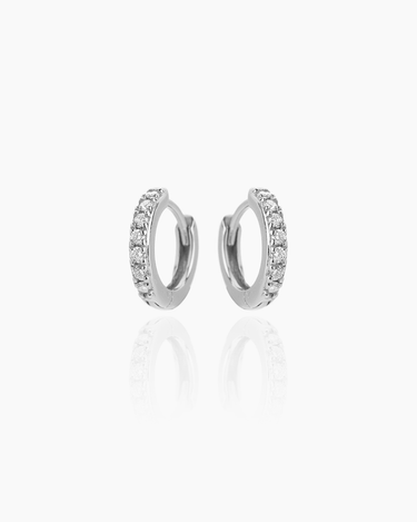 Liza Lab Grown Diamond Silver Huggies | Penny Pairs