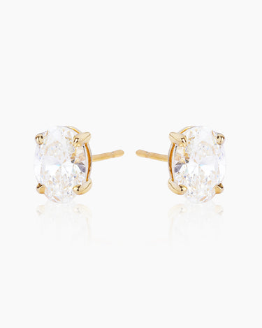 Odina Diamond Yellow Gold Studs | Penny Pairs