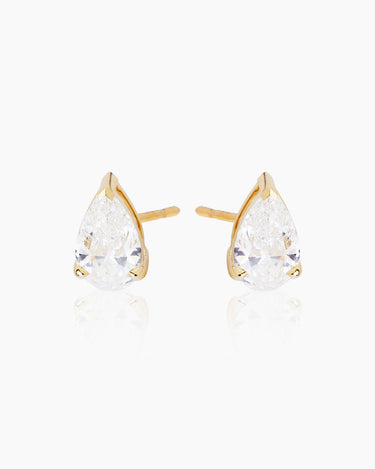 Phoebe Diamond Yellow Gold Studs | Penny Pairs
