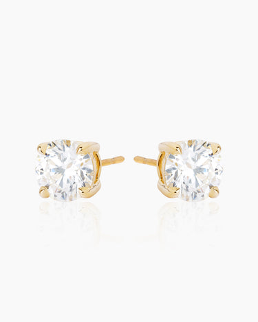 Rielle Diamond Yellow Gold Studs | Penny Pairs
