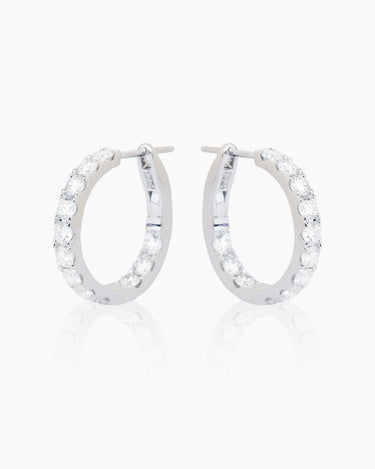 Samantha Diamond White Gold Hoops | Penny Pairs