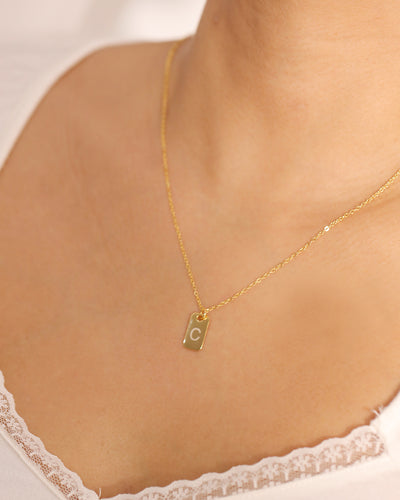 Initial Tag Gold Necklace