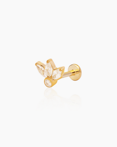 Aly Gold Flatback Stud | Penny Pairs