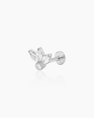 Aly Silver Flatback Stud | Penny Pairs