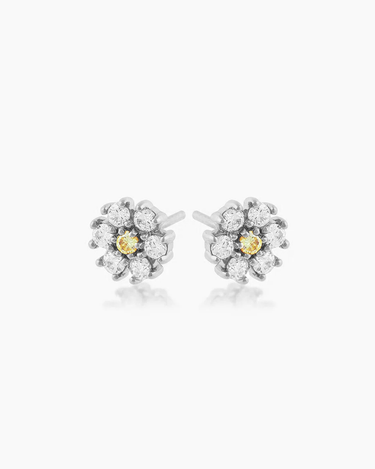 Flora Silver Studs | Penny Pairs