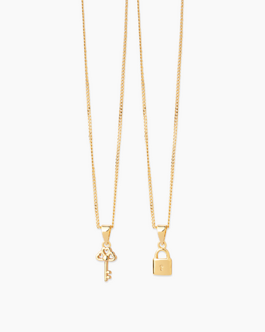 Lock and Key Gold Necklace Set | Penny Pairs