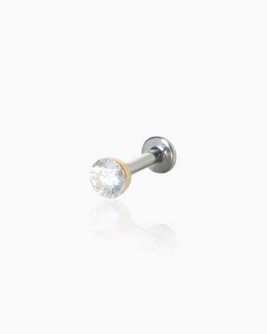 Lou Diamond Gold Flatback Stud | Penny Pairs