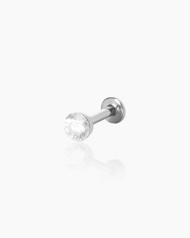 Lou Diamond White Gold Flatback Stud | Penny Pairs