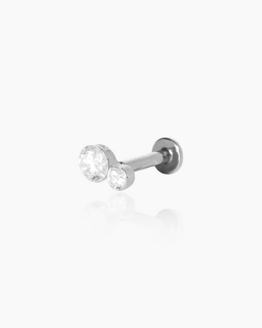 Mae Diamond White Gold Flatback Stud | Penny Pairs