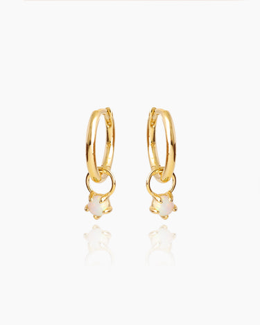 May Opal Gold Huggies | Penny Pairs