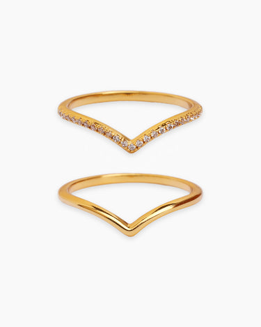 Double Chevron Ring Set | Penny Pairs