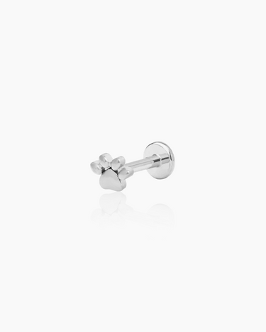 Paw Silver Flatback Stud | Penny Pairs