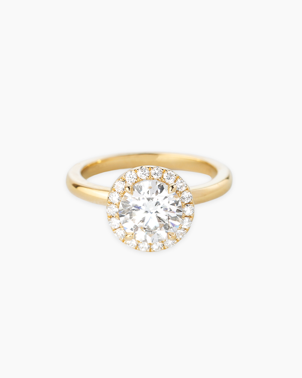 14K Yellow Gold Diamond Halo Ring