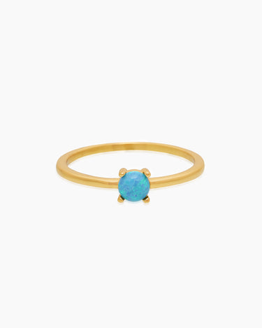 Aqua Opal Gold Ring | Penny Pairs