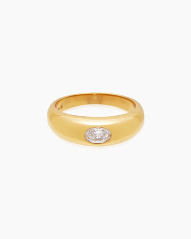 Crystal Dome Gold Ring | Penny Pairs