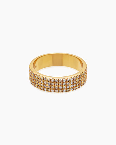 Half Pavé Band Gold Ring | Penny Pairs