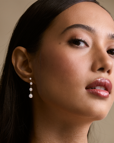 Isabella Gold Drop Studs | Penny Pairs