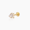 Bina Gold Flatback Stud | Penny Pairs