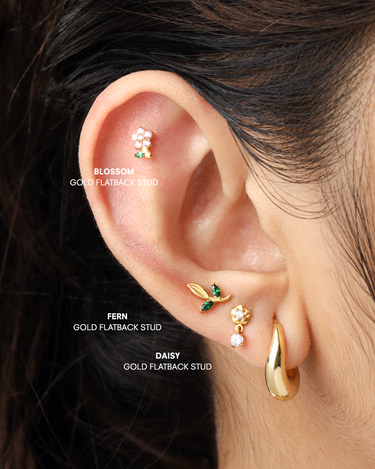 Daisy Silver Flatback Stud