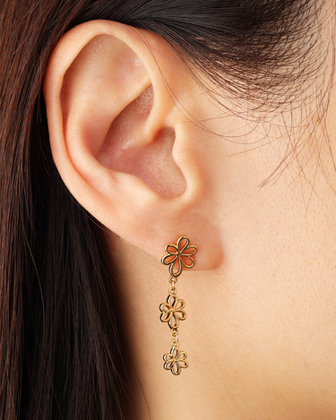 Camellia Gold Studs | Penny Pairs