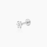Chay Silver Flatback Stud | Penny Pairs