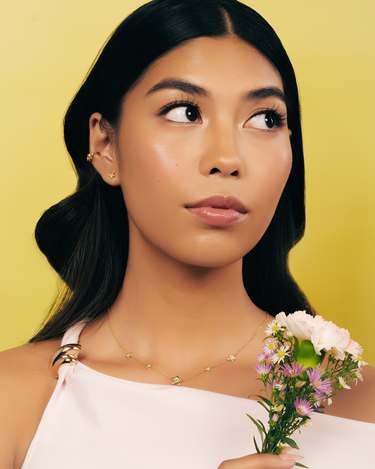 Dahlia Gold Studs