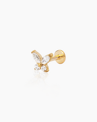 Flutter Gold Flatback Stud