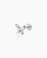 Flutter Silver Flatback Stud