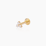 Kat Gold Flatback Stud | Penny Pairs