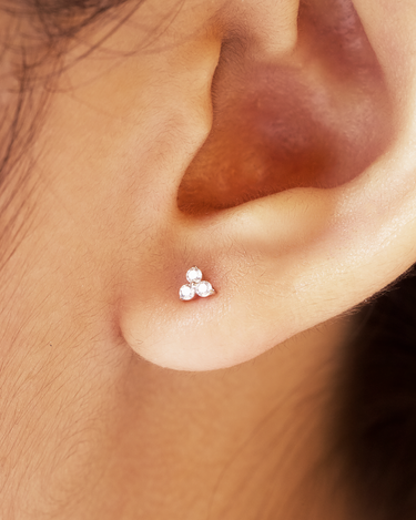 Kat Silver Flatback Stud | Penny Pairs
