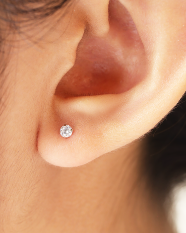 Kim Silver Flatback Stud | Penny Pairs