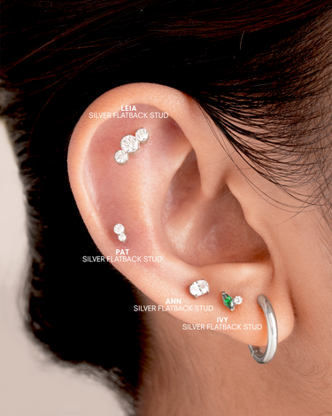 Pat Silver Flatback Studs