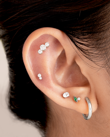 Ivy Silver Flatback Stud