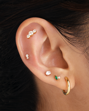 Ivy Gold Flatback Stud
