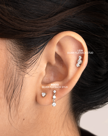 Rocio Silver Flatback Stud