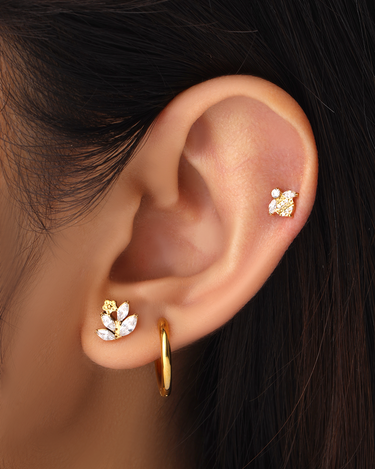 Bumble Bee Gold Flatback Stud