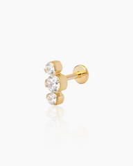 Leia Gold Flatback Stud