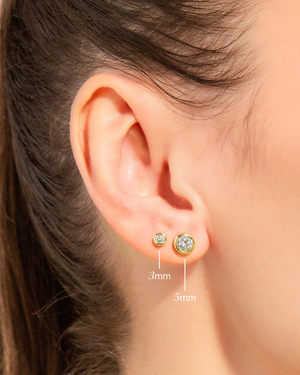3mm Diamond Lotus Earring Stud - Rose Gold – Marissa Collections